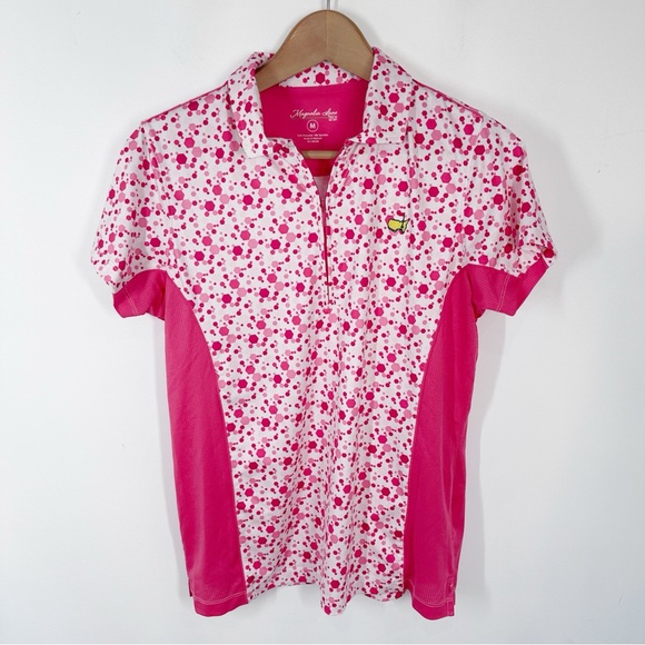 Masters Tops - Masters Magnolia Lane Tech Women’s Polo Shirt Medium Pink Dots Golf